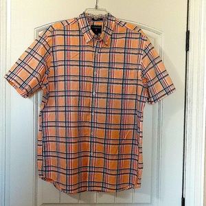 Saddlebred Wrinkle Free Short Sleeve Orange, Blue, & Red Large Shirt